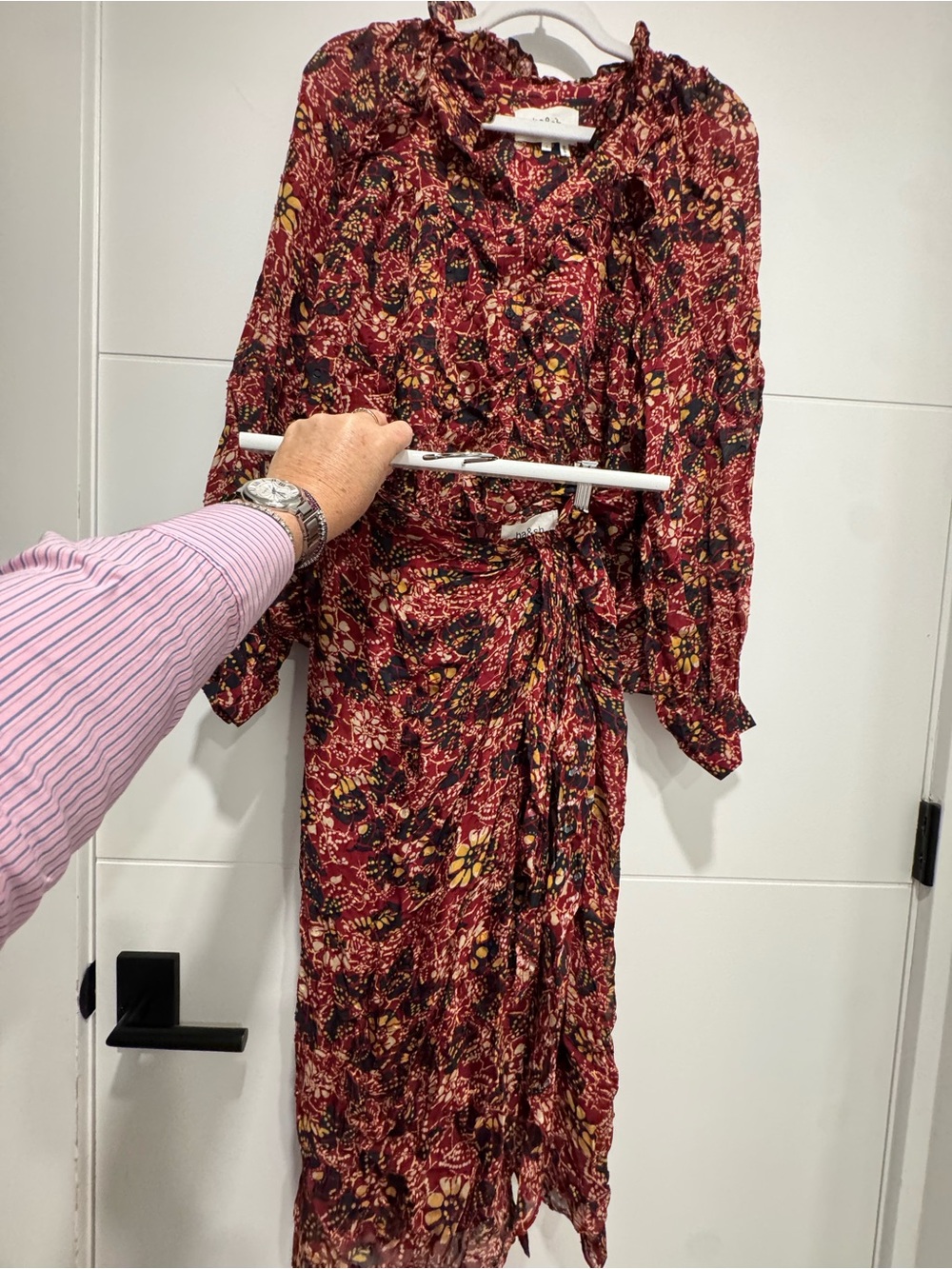 ba&sh Burgundy Floral 2 piece outfit